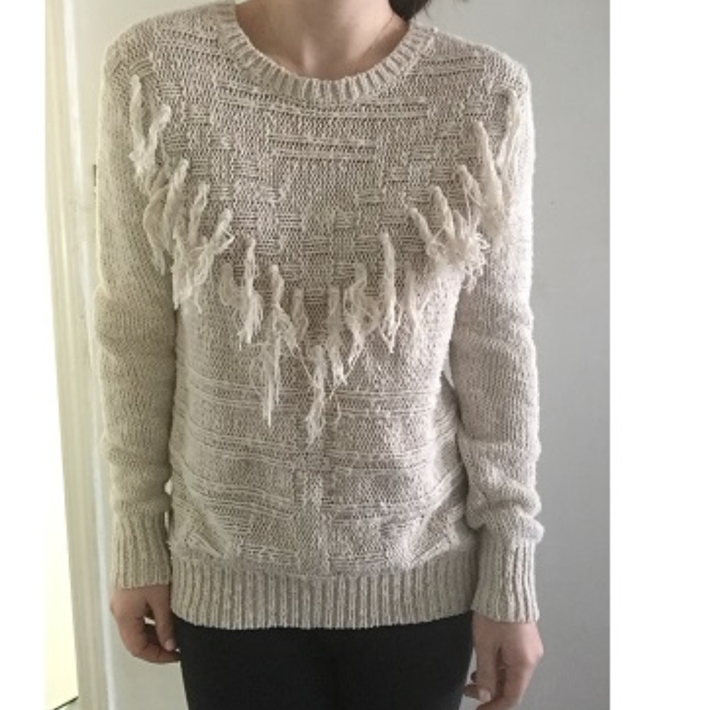 Staring At Stars Oatmeal Fringe Sweater